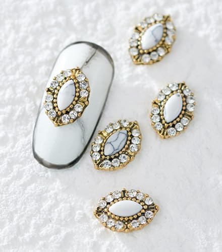 50PCS Western Nails Turquoise Nail Charms 3D Nail Art Supplies Nail Accessories Nail Decoration Retro Nail Charms for Manicure Craft