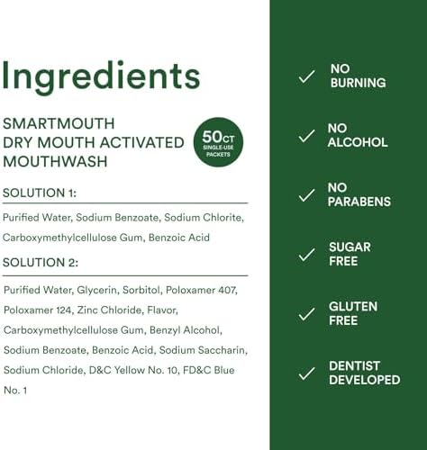 SmartMouth Dry Mouth Rinse Single Pack – 50 Pack