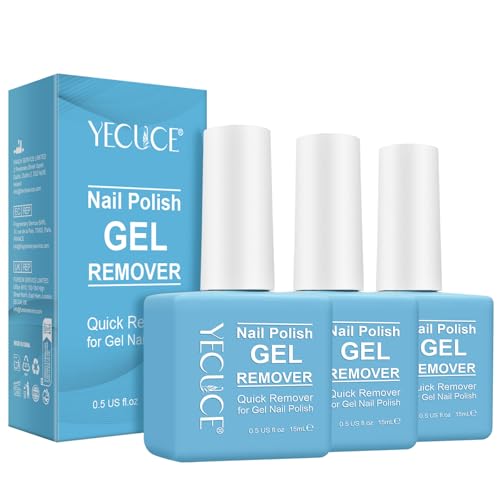 Gel Polish Remover for Nails (3pack), Easy & Quick Soak Off Gel Polish Remover in 3-5 Minutes, No Damage to Nails, for Salon & Home Use