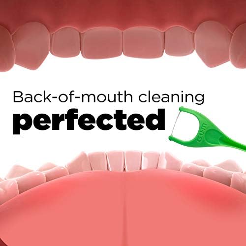 GUM Angled Floss Picks, Perfect for Tight Teeth, Extra Strong Shred-Resistant Dental Floss, Angled for Easy Reach, Dental Flossers for Adults, Fresh Mint Flavor, 75 Count