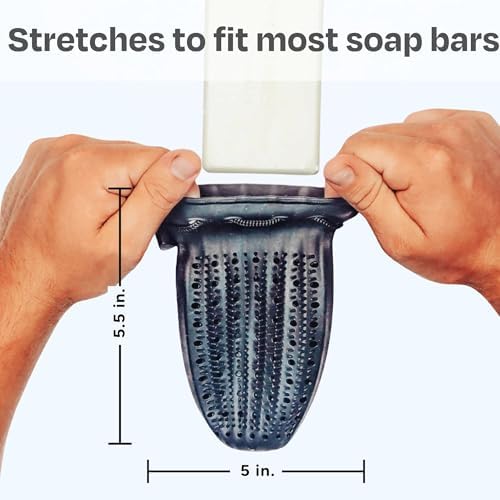 Soap Saver Bag, Gentle Exfoliating Loofah Pouch, Soap Sleeves for Bars, Exfoliating Bag, Bar Soap Pouch, Mesh Soap Bags for Soap Bars, Soap Bar Bag, Silicone Body Scrubber, 2-Pack Loofah