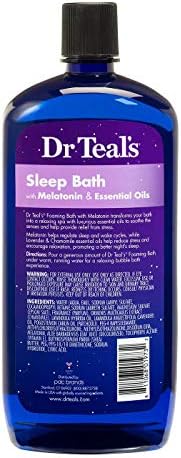 Dr. Teals Foaming Bath Variety Gift Set (2 Pack, 34oz Ea) Shea Butter & Almond Oil, Melatonin Sleep Bath - Essential Oils Blended with Pure Epsom Salt Eases Achy Muscles & Relieves Stress