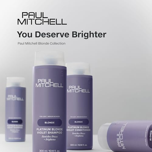 Paul Mitchell Platinum Blonde Violet Conditioner, Banishes Brass + Brightens, Ideal for Light to Medium Blonde, Silver, Gray or White Hair