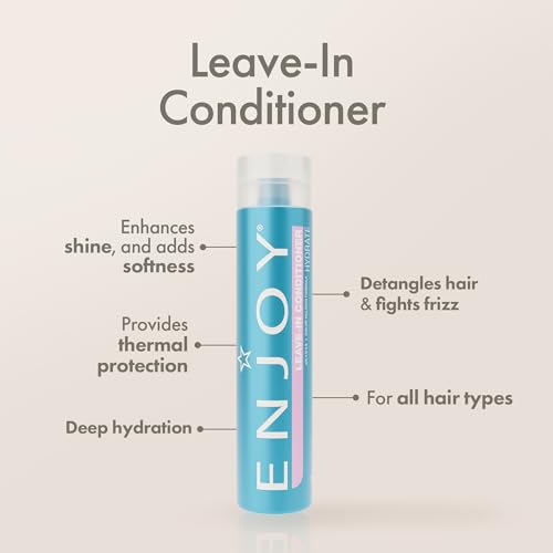 Enjoy Leave In Conditioner - Eliminates Frizz Cleansing Moisturizing Smoothing - Sulfate Free For Thick Coarse or Curly Hair (10.1 Fl Oz)