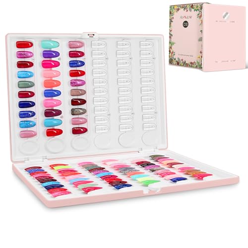 Nail Display Book 120 Nail Polish Swatch Book with Transparent Nails, Professional Nail Color Chart Display Book Sample for Gel Polish Nails