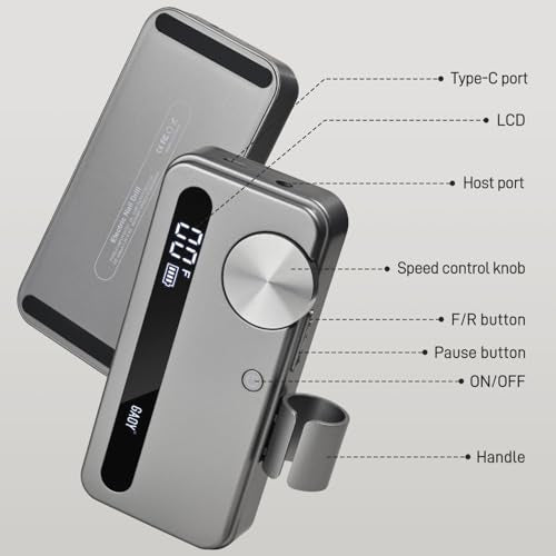 GAOY Cordless Nail Drill, Electric Efile Nail Drill with 12 Drill Bits & 56 Sanding Bands, Rechargeable Long Battery Life, Low Noise, Perfect for Manicure & Pedicure