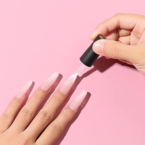 AIMEILI Hema Free Rubber Base Gel For Nails, Soak Off U V LED Clear Sheer Gel Nail Polish, 4 in 1 Nail Strengthen/Enhance/Base Coat/Color Gel Polish Set Of 6pcs X 10ml - Kit 44