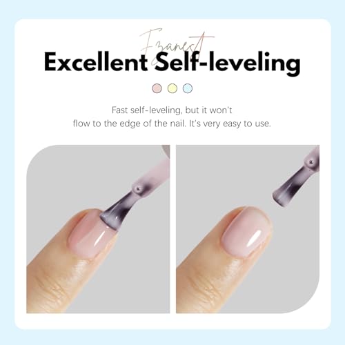 FZANEST Hema Free Rubber Base Builder Gel Set, 6 Colors Nude Pink Gel Polish Sheer Milky White Natural Nail Polish French Tips Base Colors Nails Strengthener Soak Off Gift for Womens