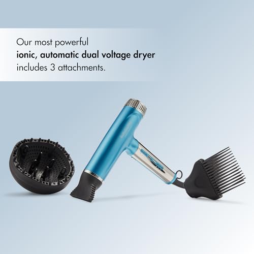 BaBylissPRO Nano Titanium Professional Nano Light Ionic Dual-Voltage Lightweight Hair Dryer, Portable Travel Professional Styling Tool with Diffuser, Blow Dryer Set for All Hair Types