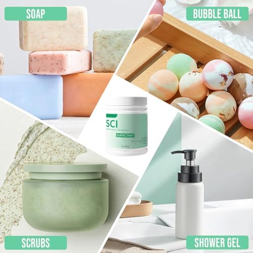 7 oz Sodium Cocoyl Isethionate, Premium Sodium Cocoyl Isethionate (SCI) Powder, Amazing Bubbles, Gentle on Skin, Biodegradable, Suitable for Making Bath Bombs (7Ounce (Pack of 1))