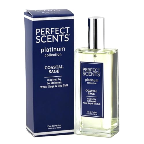 Perfect Scents Fragrances | Inspired by Jo Malone’s Wood Sage & Sea Salt | Platinum Collection | Coastal Sage | Unisex Eau de Parfum | Paraben & Phthalate Free | Never Tested on Animals | 3.4 Fl Oz