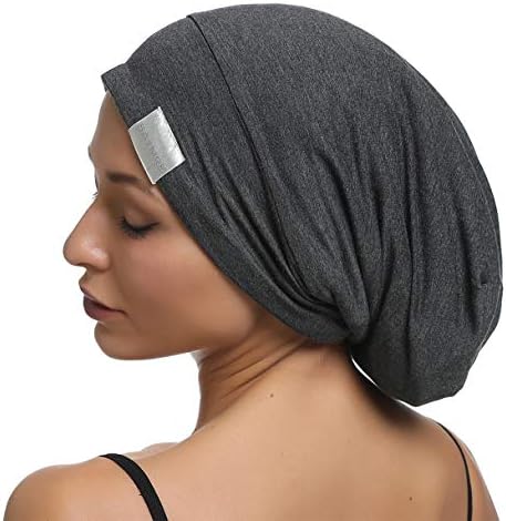 Satin Lined Bonnet Silky Hair Wrap Large Sleep Cap - Adjustable Beanie Slouchy Hats Bonnets for Women Curly Long Hair