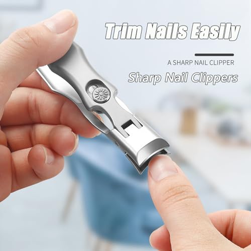 Portable Ultra Sharp Nail Clippers, Shirem Nail Clipper, Cumuul Toenail Clippers for Seniors Thick Toenails, Cumuul Nail Clipper, Ultra Sharp Nail Clippers, German Nail Clippers (SilverA+B)