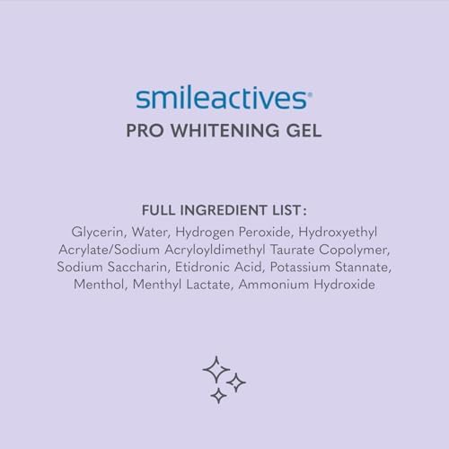 Smileactives Teeth Whitening Kit, Complete at Home Teeth Whitening Treatment, Travel Size Tooth Whitening, Stain Remover for White Teeth, Contains Clinical-Grade Hydrogen Peroxide, 60 Day Kit