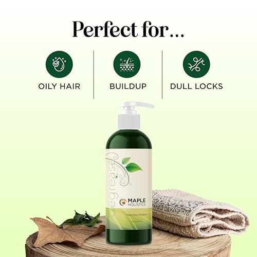 Oily Hair Shampoo for Greasy Hair - Clarifying Shampoo for Oily Hair and Dry Scalp Cleanser for Build Up - Deep Cleansing Shampoo for Oily Scalp Toner with Purifying Essential Oils for Hair Care