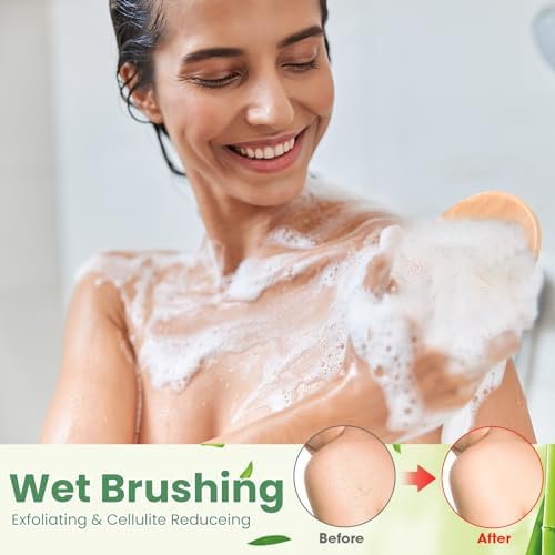 Gejoy 10 Pcs Dry Brushing Body Brush Exfoliating Brush with Massage Nodule Dry Skin Body Scrubber for Shower Bath Back Circulation Improvement Dead Skin Remove Beauty Exfoliator(4.92 x 2.56 Inches)