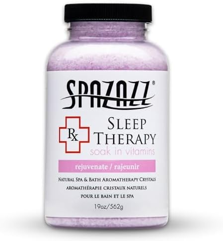 Spazazz Aromatherapy Salt Crystals 19oz – Sleep Therapy – Hot Tub & Bath Soak – Spazazz Hot Tub Crystals are Oil-Free & Safe for All Spas