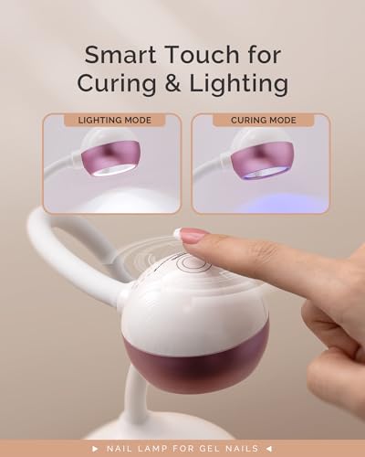 MelodySusie 2 in 1 Gel X Lamp, Cordless Gooseneck Nail Desk Lamp and Flash Cure UV Nail Lamp with Reflector Cup for Flash Curing, Professional Nail Art Tools for Manicure, Salon Use