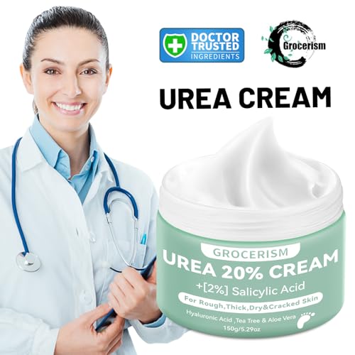 Urea Cream 20 Percent For Feet Plus 2% Salicylic Acid 150g || Foot Cream and Hand Cream Maximum Strength with Hyaluronic Acid, Tea Tree, and Aloe Vera for Deep Moisturizes
