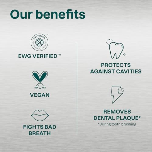 ATTITUDE Toothpaste with Fluoride, Prevents Tooth Decay and Cavities, Vegan, Cruelty-Free and Sugar-Free, Whitening, Peppermint, 4.2 Oz (Pack of 2)