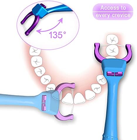 T.Smile Evolutionary Clean Dental Flossers, Kit of Refills Plus Long Handle (3 Handles + 100 Refills)