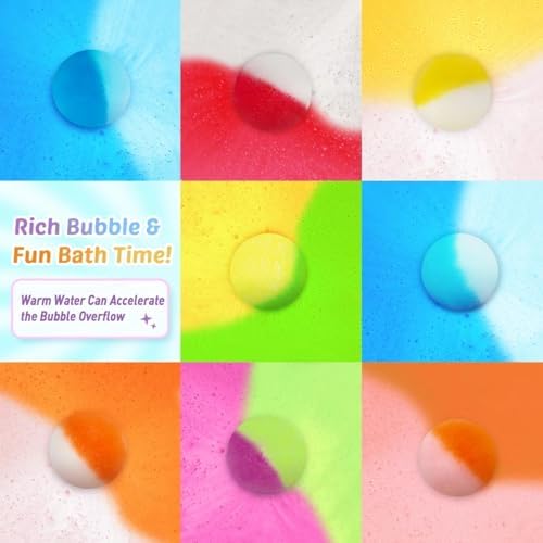 Bath Bombs for Kids with Toy Inside, 36 Pcs Bath Bombs with Glow in The Dark Dinosuar, Animal and Ocean Surprise Inside, Handmade Organic Bubble Bath Ball Gift Set for Birthday, Easter, Christmas