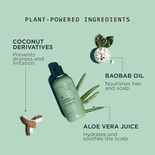 Sienna Naturals - HAPI Shampoo – Anti Frizz - Sulfate-Free, Scalp-Nourishing & Hydrating Cleanser – Gently Removes Buildup Without Stripping – pH-Balanced, Vegan & Clean Formula - 11oz