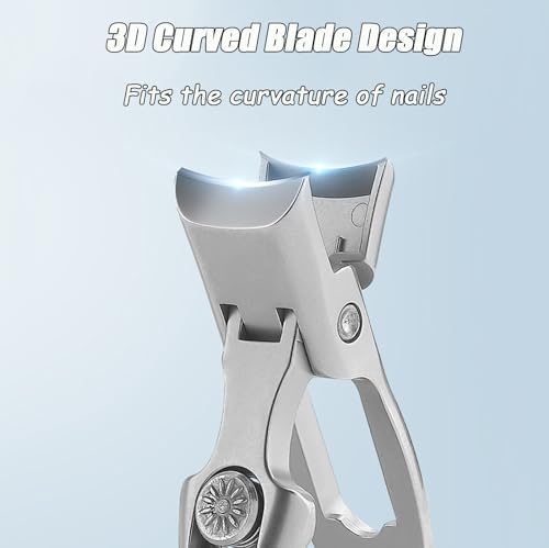 Portable Ultra Sharp Nail Clippers, Shirem Nail Clipper, Cumuul Toenail Clippers for Seniors Thick Toenails, Cumuul Nail Clipper, Ultra Sharp Nail Clippers, German Nail Clippers (SilverA+B)