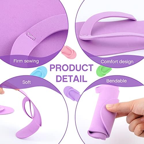 Geyoga 48 Pairs Disposable Pedicure Slippers Foam Disposable Multi Color Spa Flip Flops Pedicure Shoes for Women Salon Nail Spa