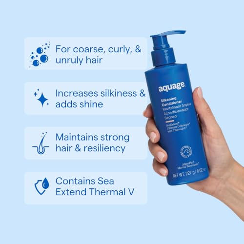 AQUAGE SeaExtend Silkening Conditioner, Improves Manageability and Prepares Hair for Sleek, Smooth Styling with Frizz-Free Results, 8 oz