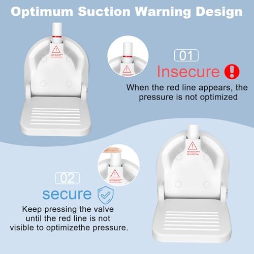 Foldable Shower Foot Rest with Suction Cup for Shaving Legs，Anti-Slip Shower Pedal with No Drilling Suction Cup for Pregnant Woman & Back Pain Sufferers- Reduce Body Strain & Bending Over