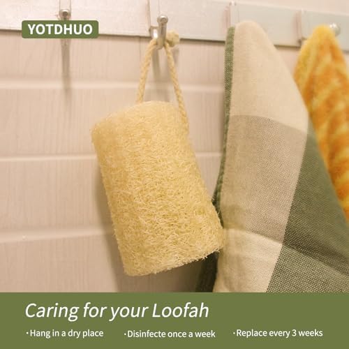 Natural loofah Sponges Exfoliating Body Scrubber(6" Family 6Pack),Real Luffa Unveil Your Skin's Natural Beauty