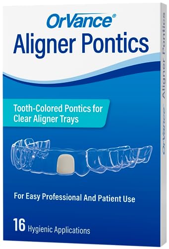 Aligner Pontics - Original (Medium) Shade (16 Count) | Temporary Tooth Replacement for Invisalign, Aligner Trays and Clear Retainers During Orthodontic Treatment