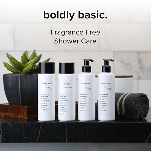 Fragrance Free Shampoo - Gentle on Sensitive Skin and Hair - Unscented - Dermatologist Tested - No Sulfates, Parabens or Gluten - Non Comedogenic and Hypoallergenic