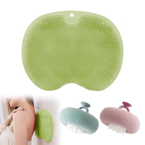 Shower Foot Scrubber, 2025 New Shower Back Scrubber with Non-Slip Suction Cups, and 2pcs Super Soft Sunflower Suction Cup Bath Ball, Wall Mounted Slip Scrubber for Men and Women for Cleaning