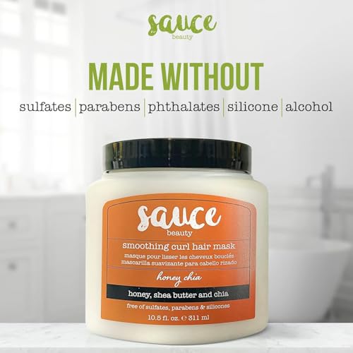 SAUCE BEAUTY Hair Mask, Honey Chia Smoothing Curl Mask for Dry Hair (10.5 Fl Oz) Hydrating, Anti Frizz Softener with Shea Butter, Honey & Chia for Naturally Curly, Wavy & Coily Hair Care