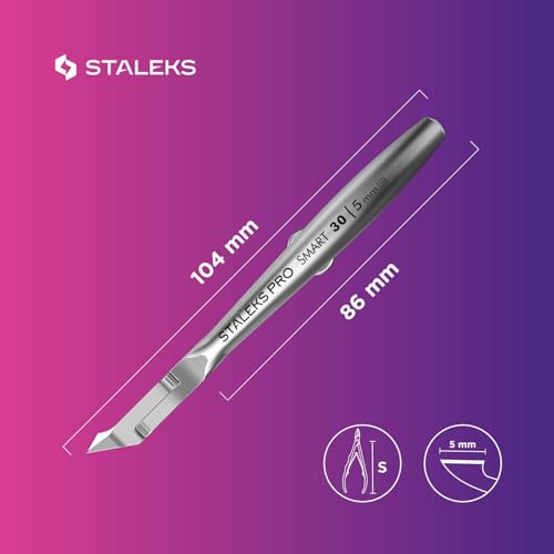Staleks Pro Cuticle Trimmer - Professional Stainless Steel Cuticle Nipper with Sharp 5mm Blade: Durable Manicure and Pedicure Tool for Nail Care NS-30-5