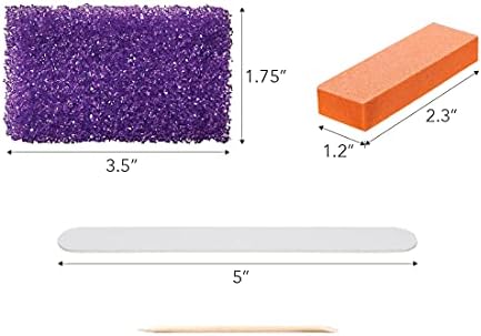 ForPro 4-Piece Pedi Kit, 200-Count, Individually-Packed Pedicure Set, Purple Pumice Pad, White Wood Nail File 80/100 Grit, Orange Mini Buffer 80/100 Grit, Wood Stick