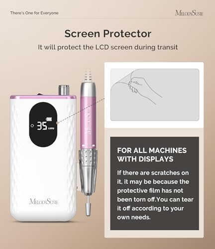 MelodySusie Nail Drill Professional 35000 RPM, Rechargeable Nail File for Nails Gel Polishing Removing, Fast Heat Dissipation & Low Noise, Portable E file for Manicure Pedicure at Home & Salon, MM400D