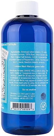 Simply Silver Mouthwash - All Natural Colloidal Silver Mouthwash Alcohol, BPA, Cetylpyridinium Chloride, and Fluoride Free, 16 Fl Oz (Mint)