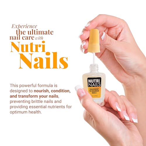 Nutri Nails: Nail Strengthener with Proteins, Minerals, Hyaluronic Acid & Vitamins - Nail Hardener, Growth & Nail Biting Treatment for Damaged Nails and Adults.