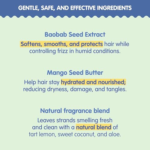 TUBBY TODD Hair Detangler Spray for Kids - Hair Detangling Spray with Baobab & Coconut Oil - Gentle & Moisturizing Kids Hair Detangler Spray - 8.5oz, 2 Pack - Lemon Crème