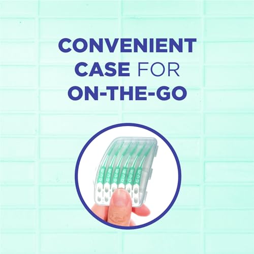 GUM Soft-Picks Advanced, Easy to Use Dental Picks for Teeth Cleaning Health, Disposable Interdental Brushes with Convenient Carry Case, Dentist Recommended Dental Picks, 90 Count (Pack of 3)