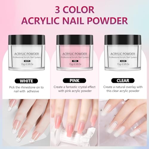 Nail Practice Hand for Acrylic Nails, Flexible Practice Nail Hand Training Kits, Movable Fake Nail Hand to Practice Fake Nails with Nail Drill, Nail Dryer Lamp, 12 Colors Acrylic Powder Beginners Kit