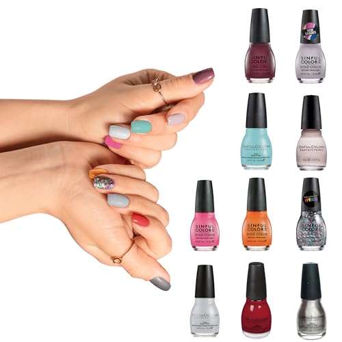 Sinful Colors Nail Polish Set 10 Piece Surprise, Plus 2 Bonus Repeat Shades