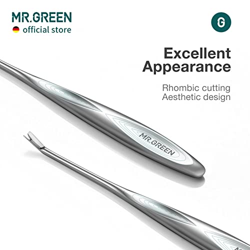 MR.GREEN Cuticle Pusher Dead Skin Remover Stainless Steel Manicure Tools Professional Cuticle Trimmer Nail Polish Peeler Scraper (Mr-2190)