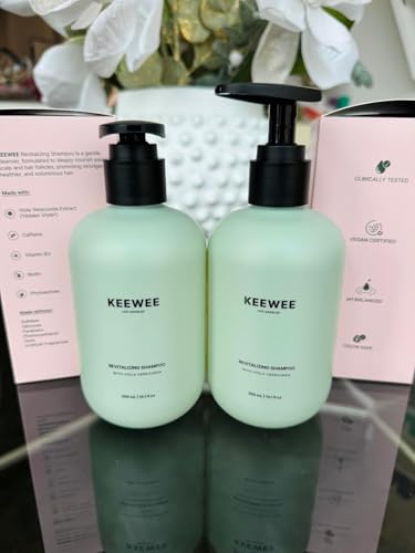 Skin Research Institute KEEWEE Hair Growth Shampoo with Biotin, Niacinamide, Green Tea & Ginkgo – Thickening for Thinning Hair & Hair Loss | Sulfate-Free, Color-Safe, Scalp-Calming