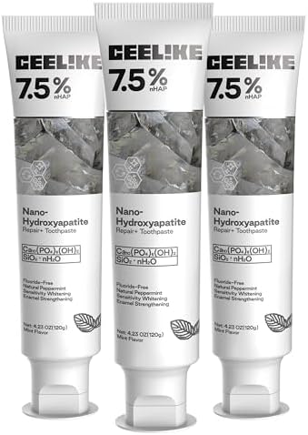 7.5% Hydroxyapatite Toothpaste – Strengthens Enamel, Protects Gums & Freshens Breath – Fluoride-Free, Ideal for Sensitive Teeth, 120g (3)