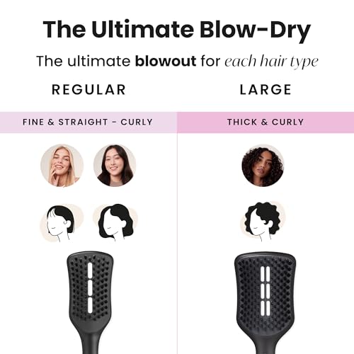 Tangle Teezer Ultimate Blow Dry Brush, Vented Hair Brush for a Quick & Easy Blowout, Adds Volume & Lift, for Fine to Medium Hair Types, Jet Black