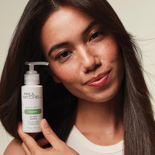 Paul Mitchell Gloss Drops Shine Serum, Frizz-Free Polish, Brilliant Shine, For Medium To Coarse Hair, 2.5 fl. oz